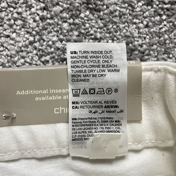 Chico's White Ankle Jeans with Fringe Hem - Picture 5 of 16